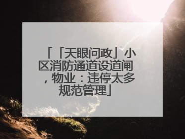 「天眼问政」小区消防通道设道闸，物业：违停太多规范管理