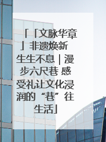 「文脉华章」非遗焕新 生生不息｜漫步六尺巷 感受礼让文化浸润的“巷”往生活