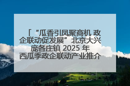 “瓜香引凤聚商机 政企联动促发展”北京大兴庞各庄镇 2025 年西瓜季政企联动产业推介活动圆满举行