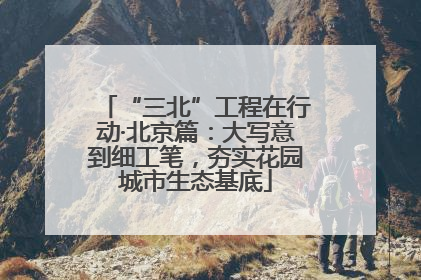 “三北”工程在行动·北京篇：大写意到细工笔，夯实花园城市生态基底