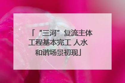 “三河”复流主体工程基本完工 人水和谐场景初现