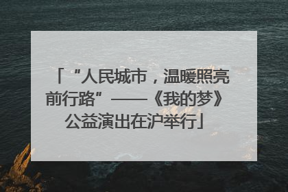 “人民城市，温暖照亮前行路”——《我的梦》公益演出在沪举行