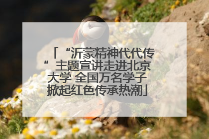 “沂蒙精神代代传”主题宣讲走进北京大学 全国万名学子掀起红色传承热潮