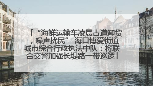 “海鲜运输车凌晨占道卸货，噪声扰民” 海口博爱街道城市综合行政执法中队：将联合交警加强长堤路一带巡逻