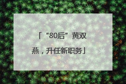 “80后”黄双燕，升任新职务