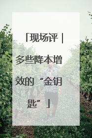 现场评｜多些降本增效的“金钥匙”