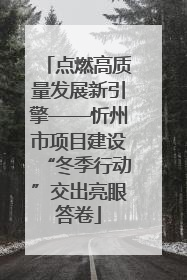 点燃高质量发展新引擎——忻州市项目建设“冬季行动”交出亮眼答卷