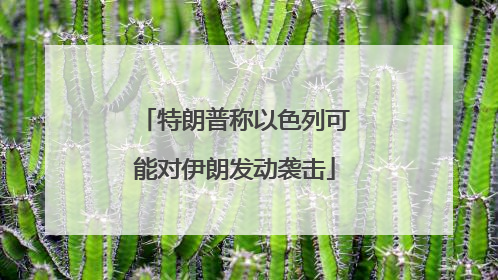 特朗普称以色列可能对伊朗发动袭击