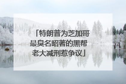 特朗普为芝加哥最臭名昭著的黑帮老大减刑惹争议