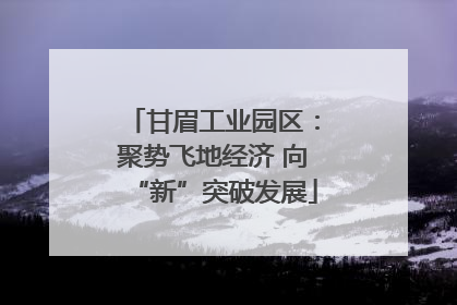 甘眉工业园区：聚势飞地经济 向“新”突破发展