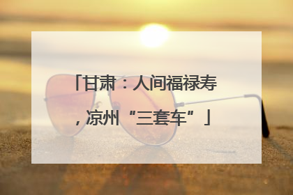 甘肃：人间福禄寿，凉州“三套车”
