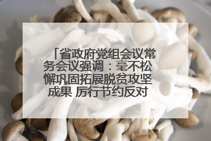 省政府党组会议常务会议强调：毫不松懈巩固拓展脱贫攻坚成果 厉行节约反对浪费弘扬优良作风