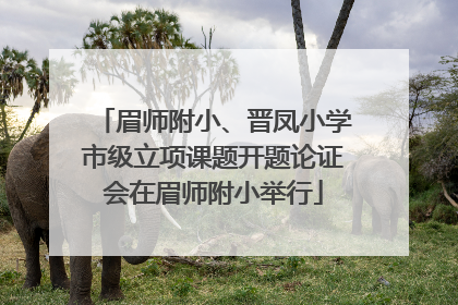 眉师附小、晋凤小学市级立项课题开题论证会在眉师附小举行