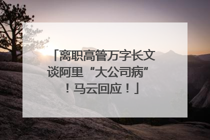 离职高管万字长文谈阿里“大公司病”！马云回应！