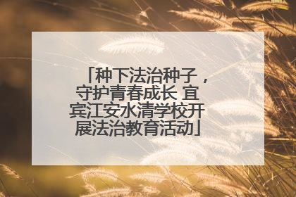 种下法治种子，守护青春成长 宜宾江安水清学校开展法治教育活动