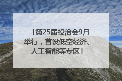 第25届投洽会9月举行，首设低空经济、人工智能等专区