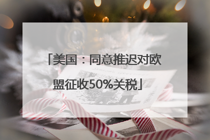 美国：同意推迟对欧盟征收50%关税