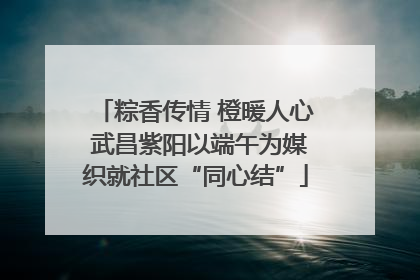 粽香传情 橙暖人心 武昌紫阳以端午为媒织就社区“同心结”