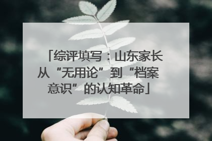 综评填写:山东家长从“无用论”到“档案意识”的认知革命