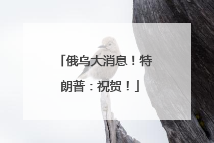俄乌大消息！特朗普：祝贺！