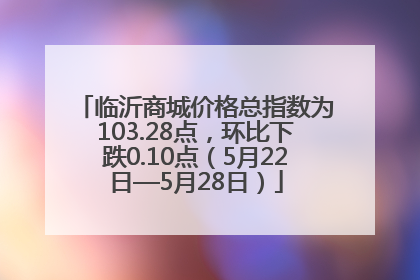临沂商城价格总指数为103.28点，环比下跌0.10点（5月22日—5月28日）