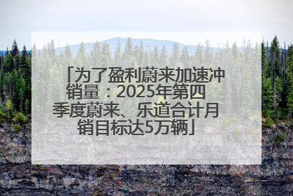 为了盈利蔚来加速冲销量：2025年第四季度蔚来、乐道合计月销目标达5万辆