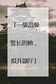 一级高级警长的她，拟升副厅