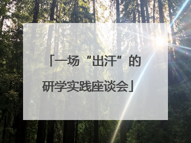 一场“出汗”的研学实践座谈会