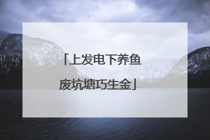 上发电下养鱼 废坑塘巧生金