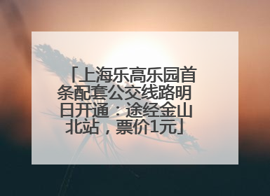 上海乐高乐园首条配套公交线路明日开通：途经金山北站，票价1元