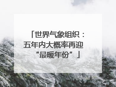 世界气象组织：五年内大概率再迎“最暖年份”