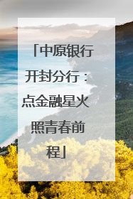 中原银行开封分行：点金融星火 照青春前程