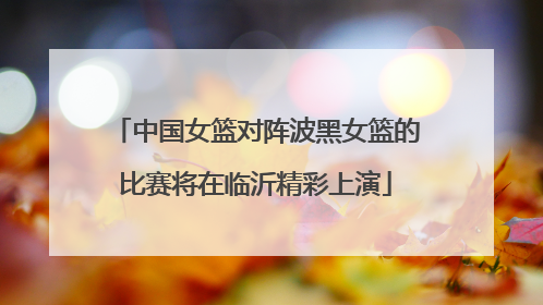 中国女篮对阵波黑女篮的比赛将在临沂精彩上演