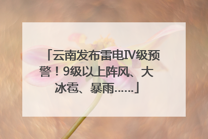 云南发布雷电Ⅳ级预警！9级以上阵风、大冰雹、暴雨……