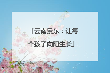 云南景东：让每个孩子向阳生长