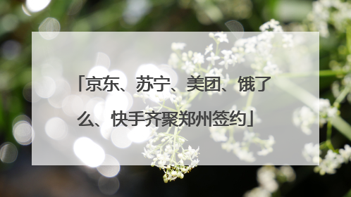 京东、苏宁、美团、饿了么、快手齐聚郑州签约