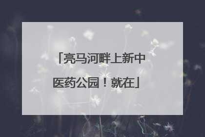 亮马河畔上新中医药公园！就在