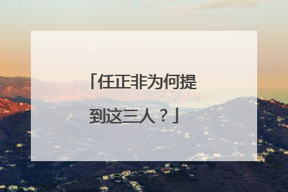 任正非为何提到这三人？