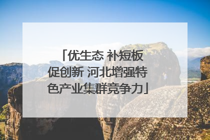 优生态 补短板 促创新 河北增强特色产业集群竞争力