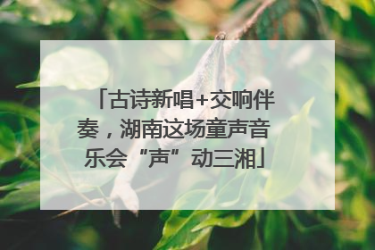 古诗新唱+交响伴奏，湖南这场童声音乐会“声”动三湘