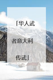 华人武者意大利传武
