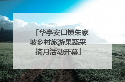 华亭安口镇朱家坡乡村旅游果蔬采摘月活动开幕