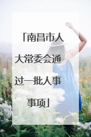 南昌市人大常委会通过一批人事事项
