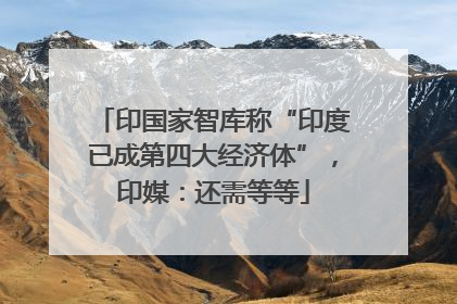 印国家智库称“印度已成第四大经济体”，印媒：还需等等