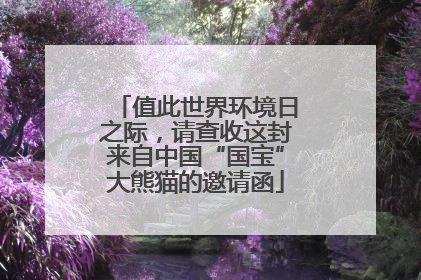 值此世界环境日之际，请查收这封来自中国“国宝”大熊猫的邀请函