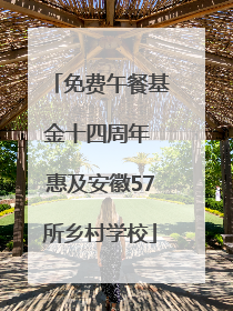 免费午餐基金十四周年 惠及安徽57所乡村学校