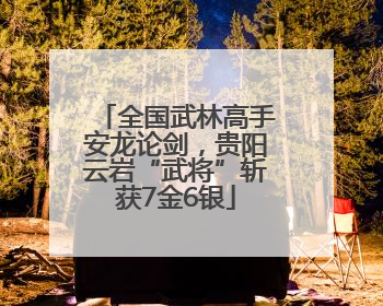 全国武林高手安龙论剑，贵阳云岩“武将”斩获7金6银