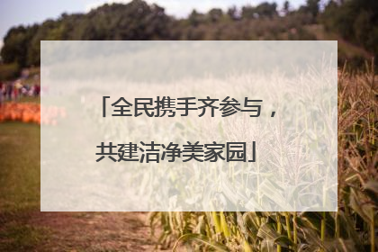 全民携手齐参与，共建洁净美家园