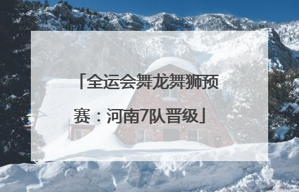 全运会舞龙舞狮预赛：河南7队晋级