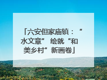 六安但家庙镇：“水文章” 绘就“和美乡村”新画卷